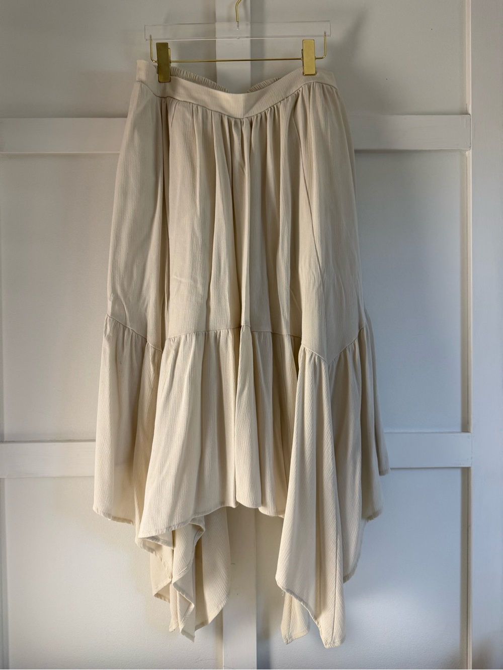 Torrid Cream Asymmetrical Tiered Handkerchief Hem Plus Size Skirt